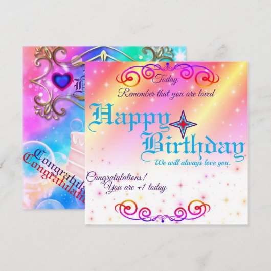 Een verjaardagskaart (Voorkant / Achterkant)