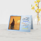 Een verjaardagskaart voor de buurman. Een zeiljach Kaart (Gele Bloem)