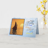 Een verjaardagskaart voor papa. Een jacht zeilend. Kaart (Gele Bloem)