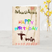 Een verjaardagskaart voor tweeling kaart (Gele Bloem)