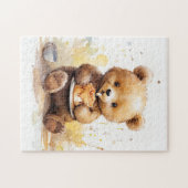 één verjaardagskoekje, Schattige Beer Jigsaw Legpuzzel (Horizontaal)