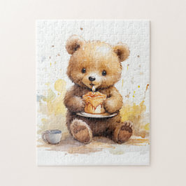 één verjaardagskoekje, Schattige Beer Jigsaw Legpuzzel