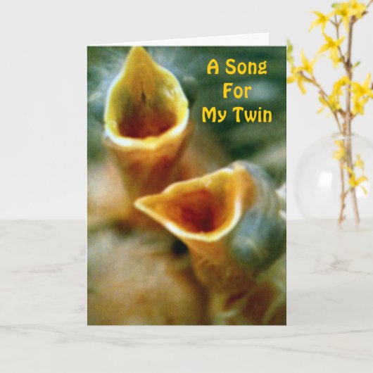 EEN VERJAARDAGSLIEDJE VOOR MIJN TWEELING KAART (Gele Bloem)