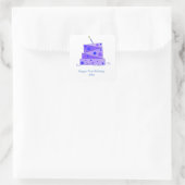 Eén verjaardagstaart vierkante sticker (Tas)