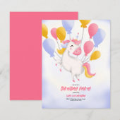 Een verjaardagsuitnodiging met een eenhoorn. kaart (Voorkant / Achterkant)