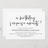 Een verjaardagsverrassing wacht op feest kaart (Voorkant / Achterkant)