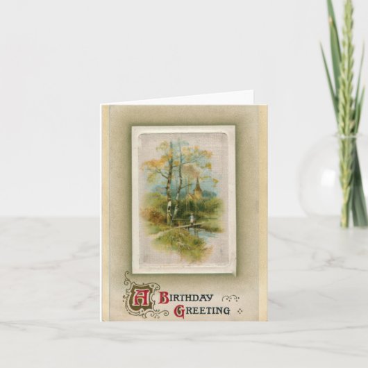 Een verjaardagswens van  pastoraal ontwerp kaart (Voorkant)