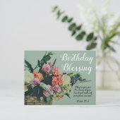 Een verjaardagszegen ansichtkaart Psalm 20:4 Briefkaart (Staand voorkant)