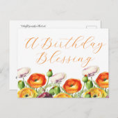 Een verjaardagszegen bloemstuk briefkaart (Voorkant / Achterkant)