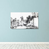 Een verkennende partij canvas afdruk (Insitu (Houten vloer))