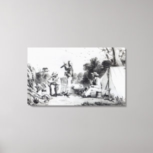 Een verkennende partij canvas afdruk