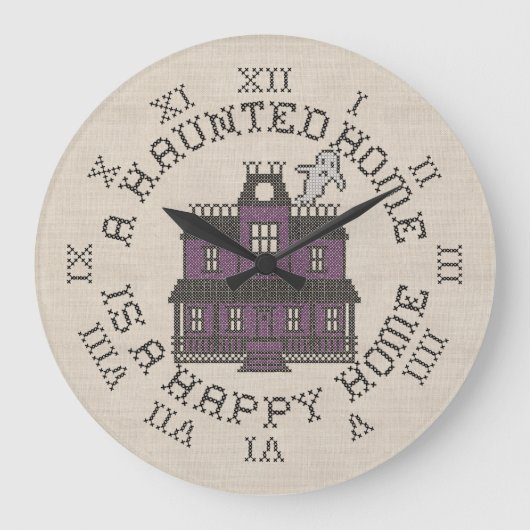 Een verlaten thuis is een gelukkig thuis grote klok (Voorkant)