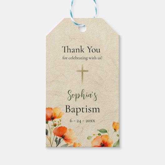 Een verlicht leven orthodox Christelijk doopsel Cadeaulabel (Voorkant)