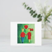 Een verliefd stel briefkaart (Staand voorkant)