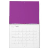 Een verloopachtergrond die tinten roze en kalender (Mar 2027)