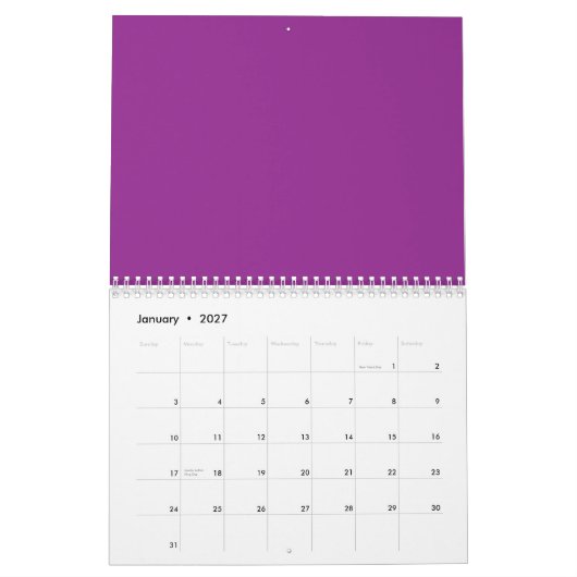 Een verloopachtergrond die tinten roze en kalender (Jan 2027)