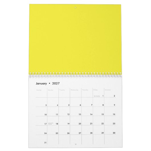 Een verloopmenging van geel naar sinaasappel, crea kalender (Jan 2027)