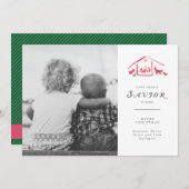 Een Verlosser is de Geboren Kaart van de Foto van (Voorkant / Achterkant)