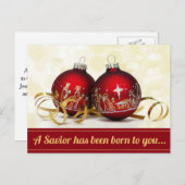 Een Verlosser is geboren als kerstversiering Feestdagenkaart (Voorkant / Achterkant)