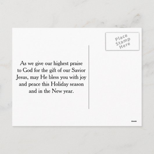 Een Verlosser is geboren als kerstversiering Feestdagenkaart (Achterkant)
