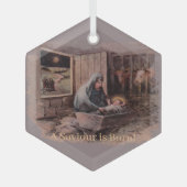 Een Verlosser is Geboren Kerst Ornament (Voorkant)