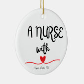 Een verpleegkundige met hart keramische cirkel Orn Keramisch Ornament (Rechts)