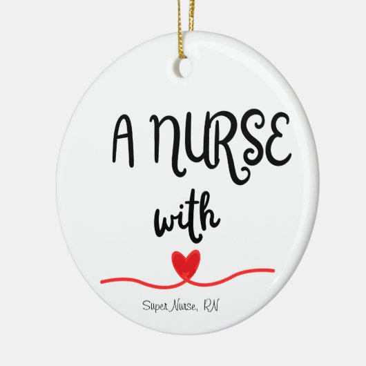 Een verpleegkundige met hart keramische cirkel Orn Keramisch Ornament (Links)