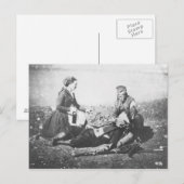 Een verpleegster die een gewonde Man buigt Briefkaart (Voorkant / Achterkant)