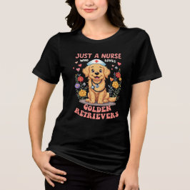 EEN VERPLEEGSTER DIE VAN GOLDEN RETRIEVERS HOUDT Tri-Blend SHIRT