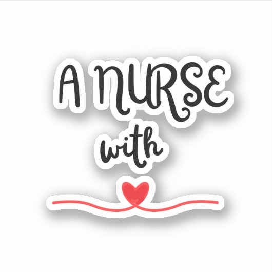 Een verpleegster met hart op maat gesneden vinyl S Sticker (Voorkant)