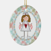 Een verpleegster voor de Feestdagen Keramisch Ornament (Rechts)