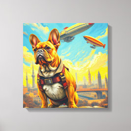 EEN VERRE MORGEN - FRANSE BULLDOG 2 CANVAS AFDRUK