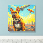EEN VERRE MORGEN - FRANSE BULLDOG 2 CANVAS AFDRUK (Insitu (Houten vloer))