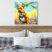 EEN VERRE MORGEN - FRANSE BULLDOG 2 CANVAS AFDRUK (Insitu (Slaapkamer))