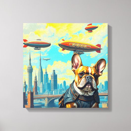 EEN VERRE MORGEN - FRANSE BULLDOG 3 CANVAS AFDRUK (Voorkant)