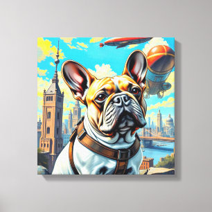 EEN VERRE MORGEN - FRANSE BULLDOG 4 CANVAS AFDRUK