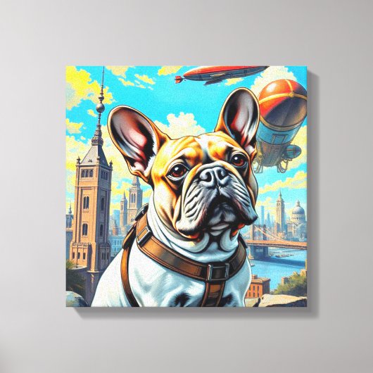 EEN VERRE MORGEN - FRANSE BULLDOG 4 CANVAS AFDRUK (Voorkant)