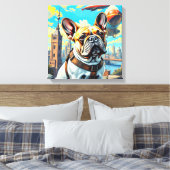 EEN VERRE MORGEN - FRANSE BULLDOG 4 CANVAS AFDRUK (Insitu (Slaapkamer))