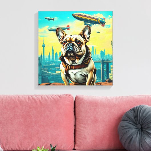 EEN VERRE MORGEN-FRANSE BULLDOG CANVAS AFDRUK (Insitu (Woonkamer))