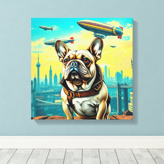 EEN VERRE MORGEN-FRANSE BULLDOG CANVAS AFDRUK (Insitu (Houten vloer))