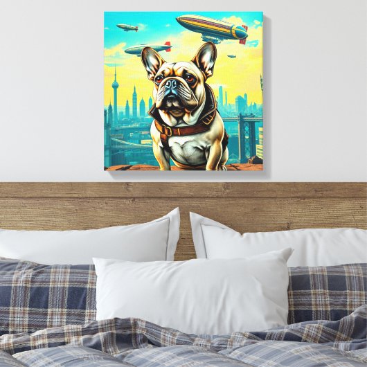 EEN VERRE MORGEN-FRANSE BULLDOG CANVAS AFDRUK (Insitu (Slaapkamer))