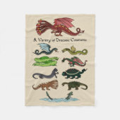 Een verscheidenheid aan draconische creaties fleece deken (Voorkant)