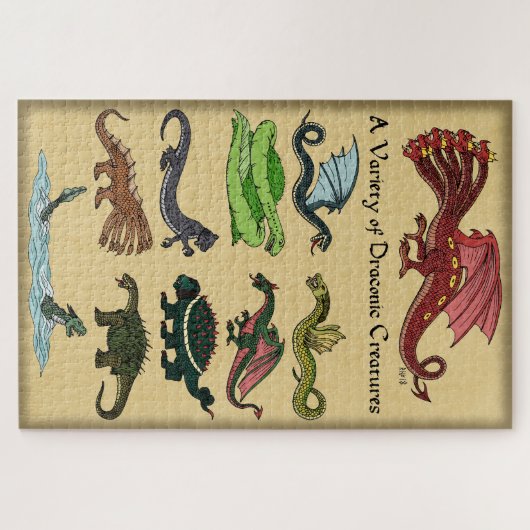 Een verscheidenheid aan draconische creaties legpuzzel (Horizontaal)
