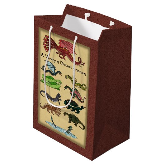 Een verscheidenheid aan draconische creaties medium cadeauzakje (Achterkant Gekanteld)