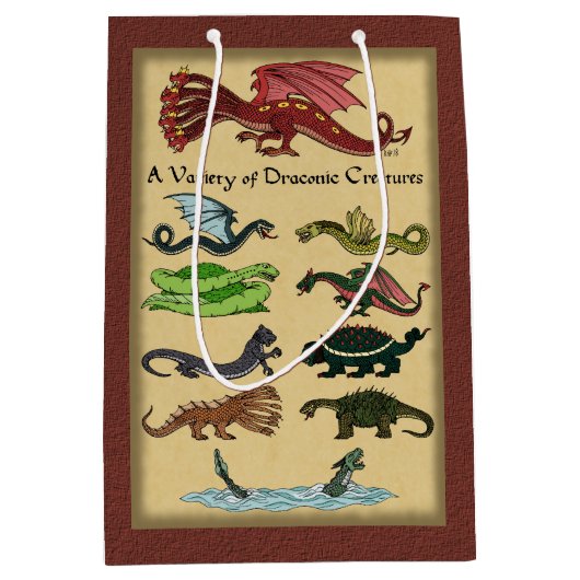 Een verscheidenheid aan draconische creaties medium cadeauzakje (Voorkant)