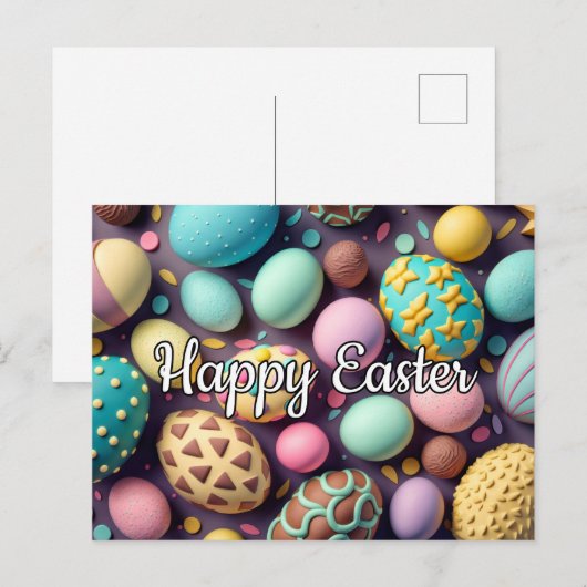 Een verscheidenheid aan heerlijke chocolade paasei briefkaart (Voorkant / Achterkant)