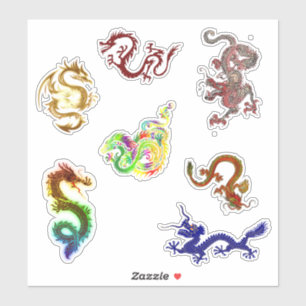 Een verscheidenheid aan zeven dragons sticker