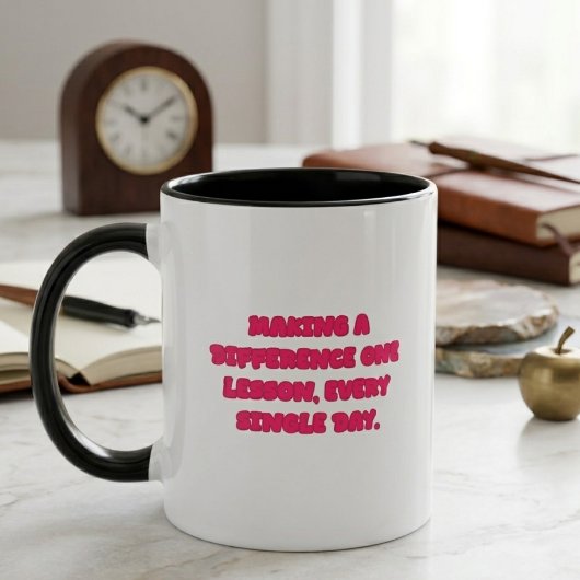 Een verschil maken, één les per dag, onderwijzer mok
