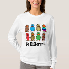 een verschillend patroon van eenden met een vreemd t-shirt