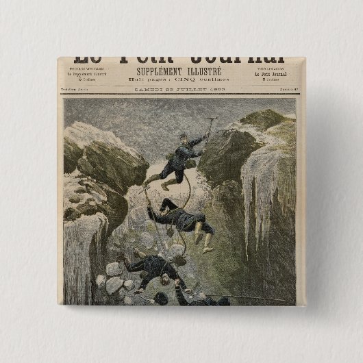 Een verschrikkelijk ongeval in de Alpen Vierkante Button 5,1 Cm (Voorkant)